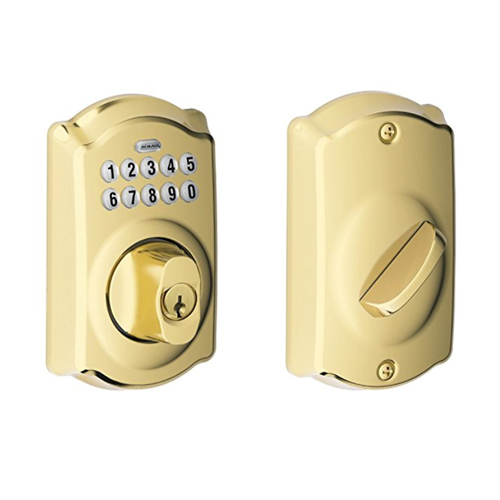 Schlage BE365VCAM619 Camelot Keypad Deadbolt, Satin Nickel